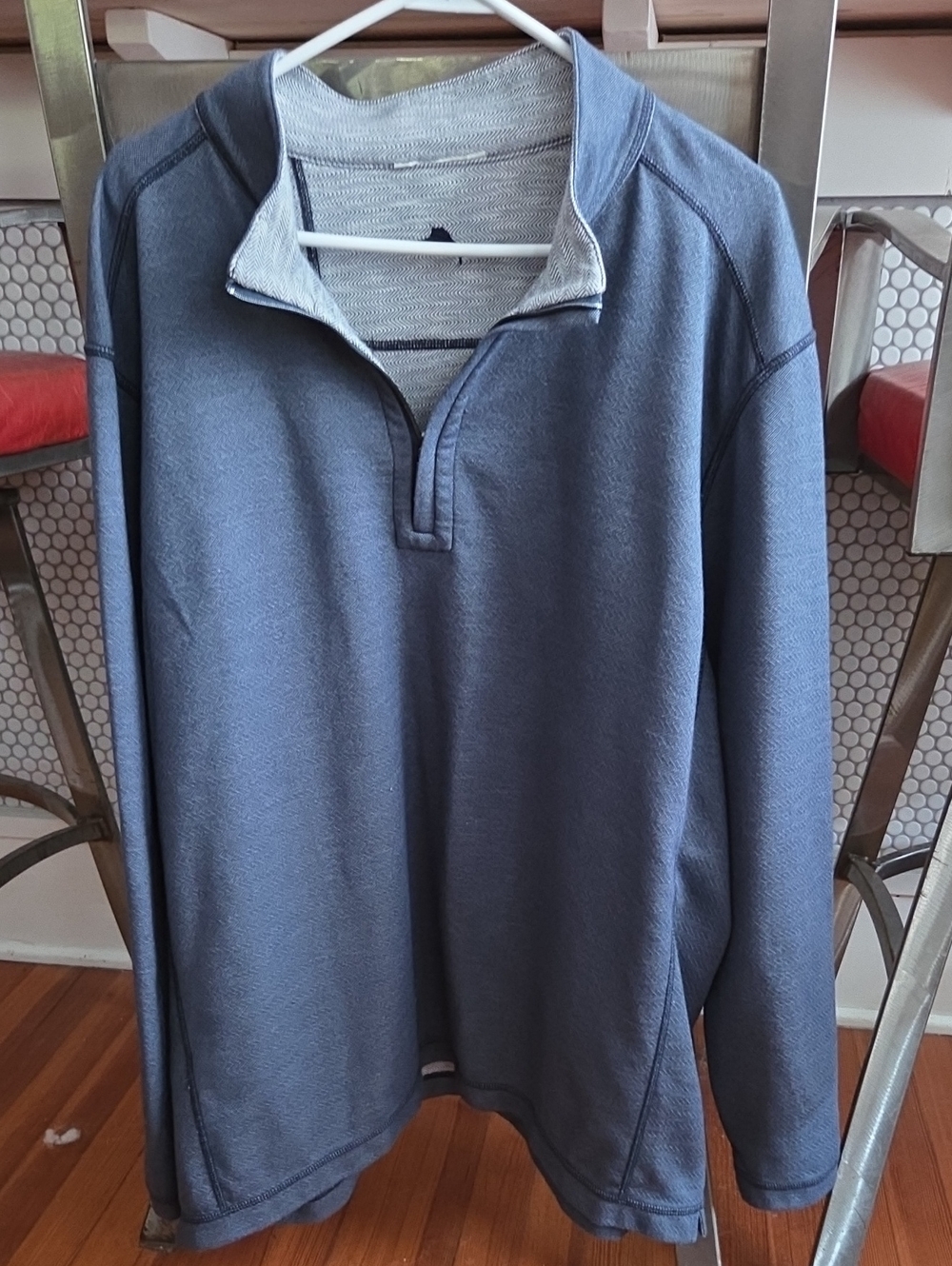 Tommy Bahama Men's Blue Quarter-Zip Pullover Sweater